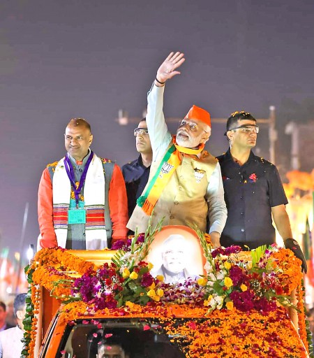 Prime Minister Narendra Modi's Roadshow in Jaipur
